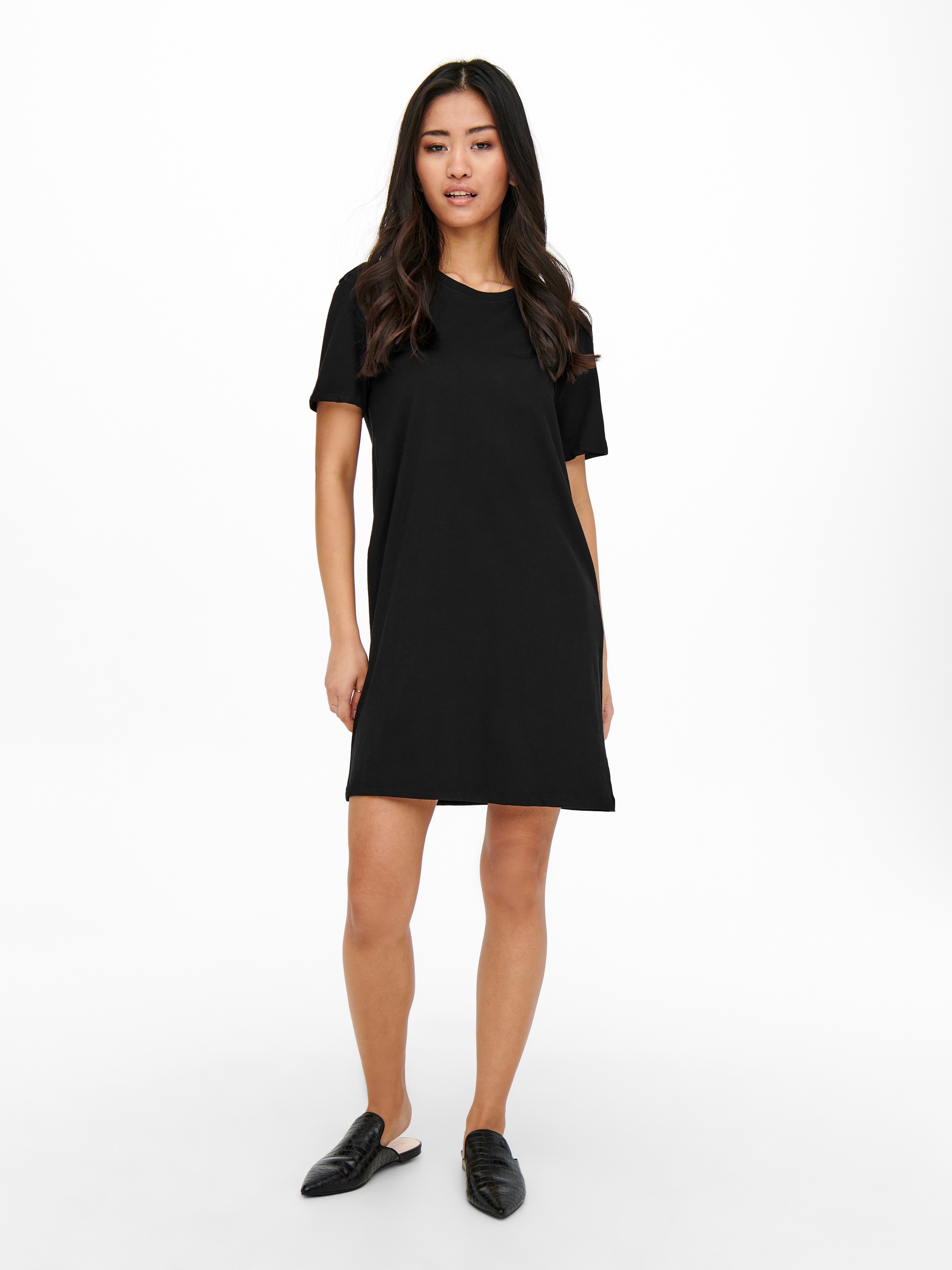 ONLY Shirtkleid »ONLMAY – Shirtkleid mit elastischem Material für Alltag« regular fit, casual, Jersey, Baumwolle, Rundhals