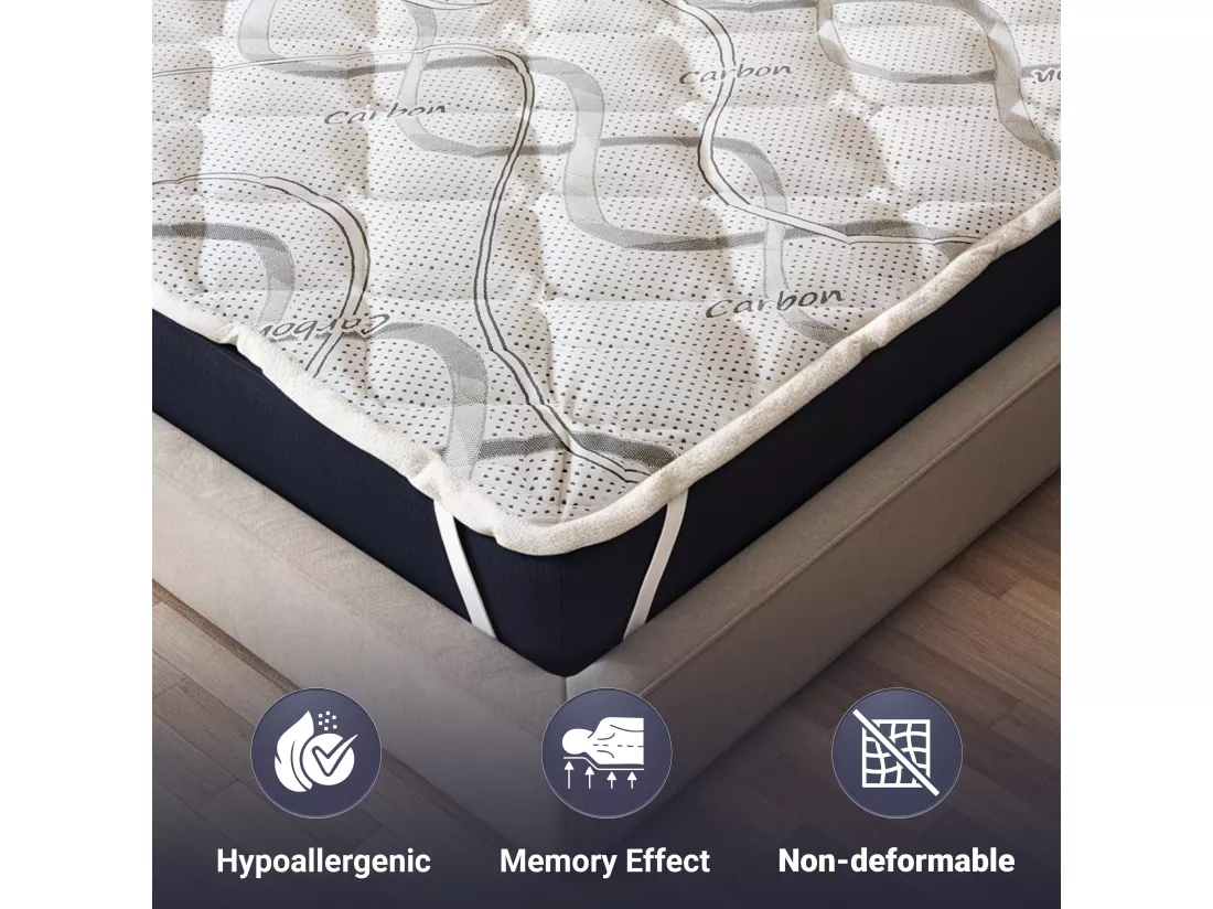 The White Stone Topper 135 x 190 cm | Correcteur de Matelas Ergonomique | Rembourrage Ouate Soft | Hauteur 5 cm | Tissu Respirant, Antiallergique