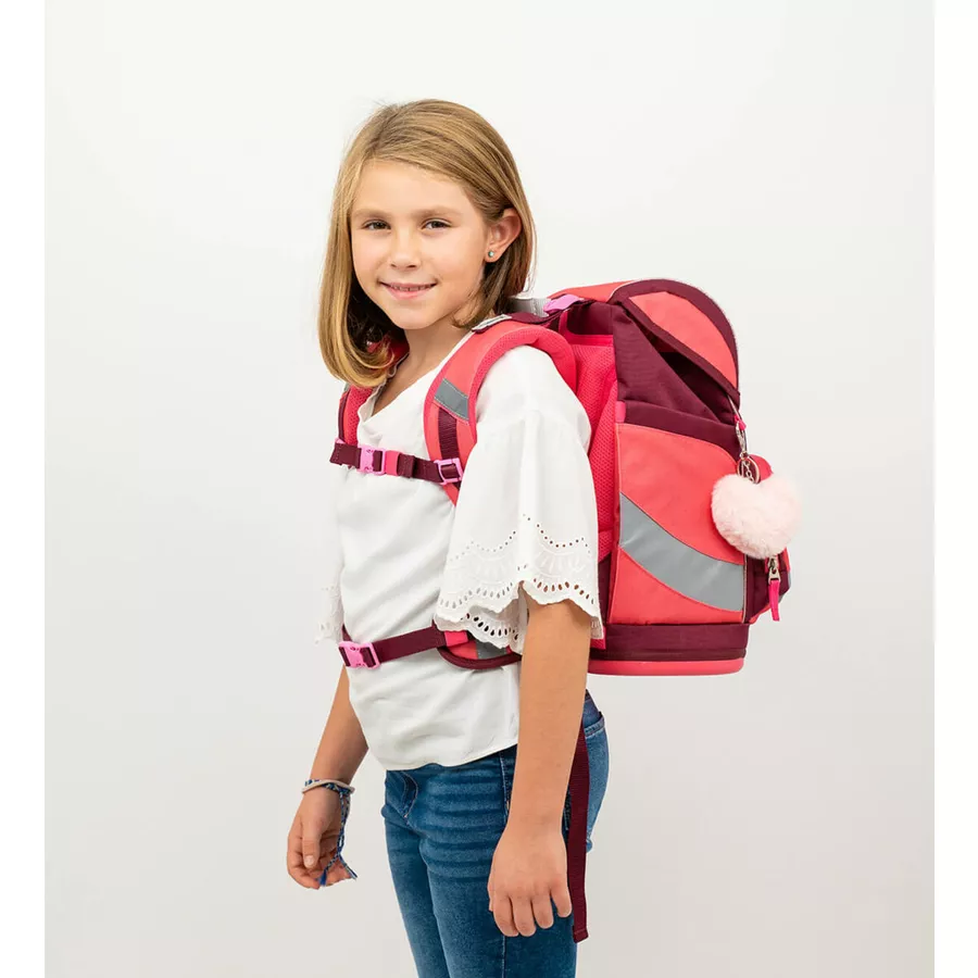 Belmil Schulranzen Smarty Schulranzen Set 6-teilig mit Brustgurt, Hüftgurt Sweet Candy