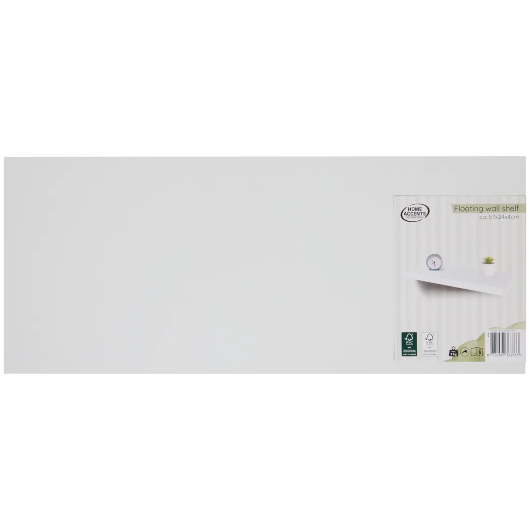 Zwevende wandplank 57 x 23,5 x 4 cm | diverse kleuren