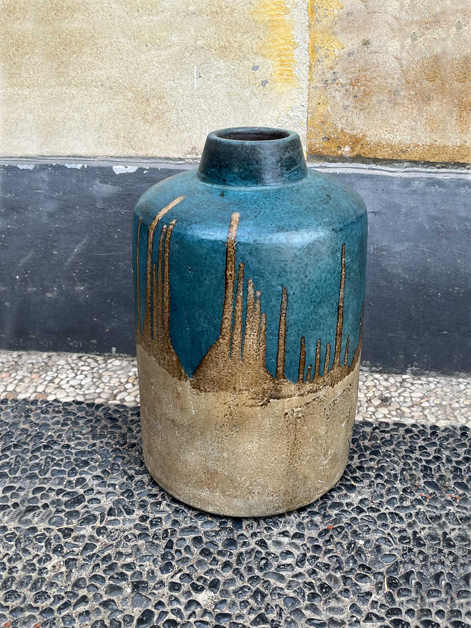 Vase, Terrakotta, blau, Ø 20 cm, H 31 cm von fischer's lagerhaus