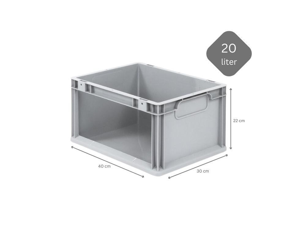PROREGAL Eurobox NextGen Store HxBxD 22 x 30 x 40 cm 20 liter zijwaarts open Euro container transportbox