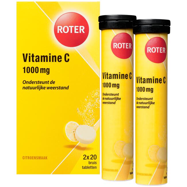 Roter Vitamine C Bruis 1000 mg Citroen 40 bruistabletten