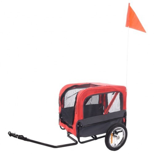 Reboque para bicicleta Romero para cães, vermelho