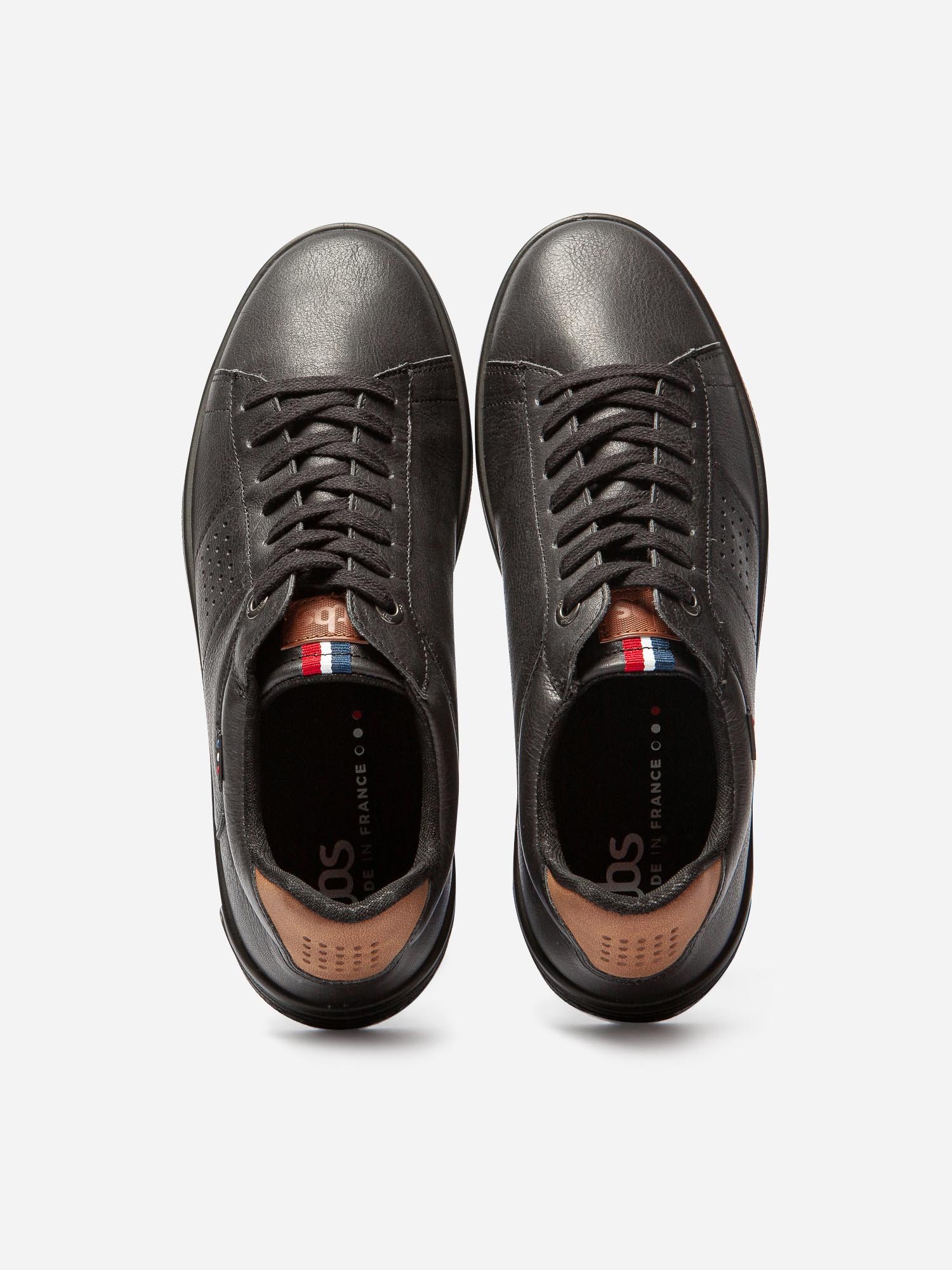 Baskets Homme Fabriquées en France Cuir Noir