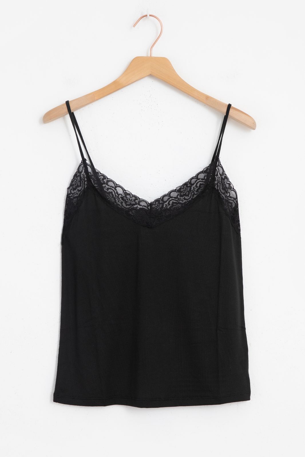 Zwarte singlet met kanten details