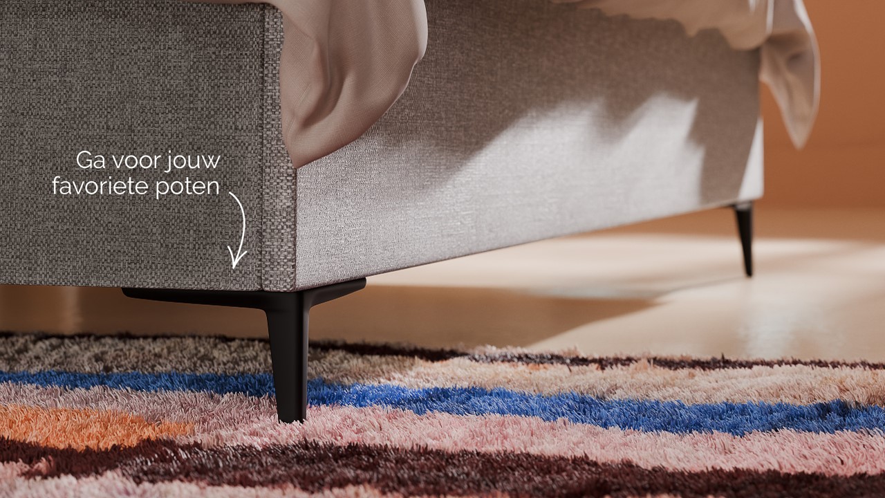 Opbergbed Morgan - Linen touch light grey