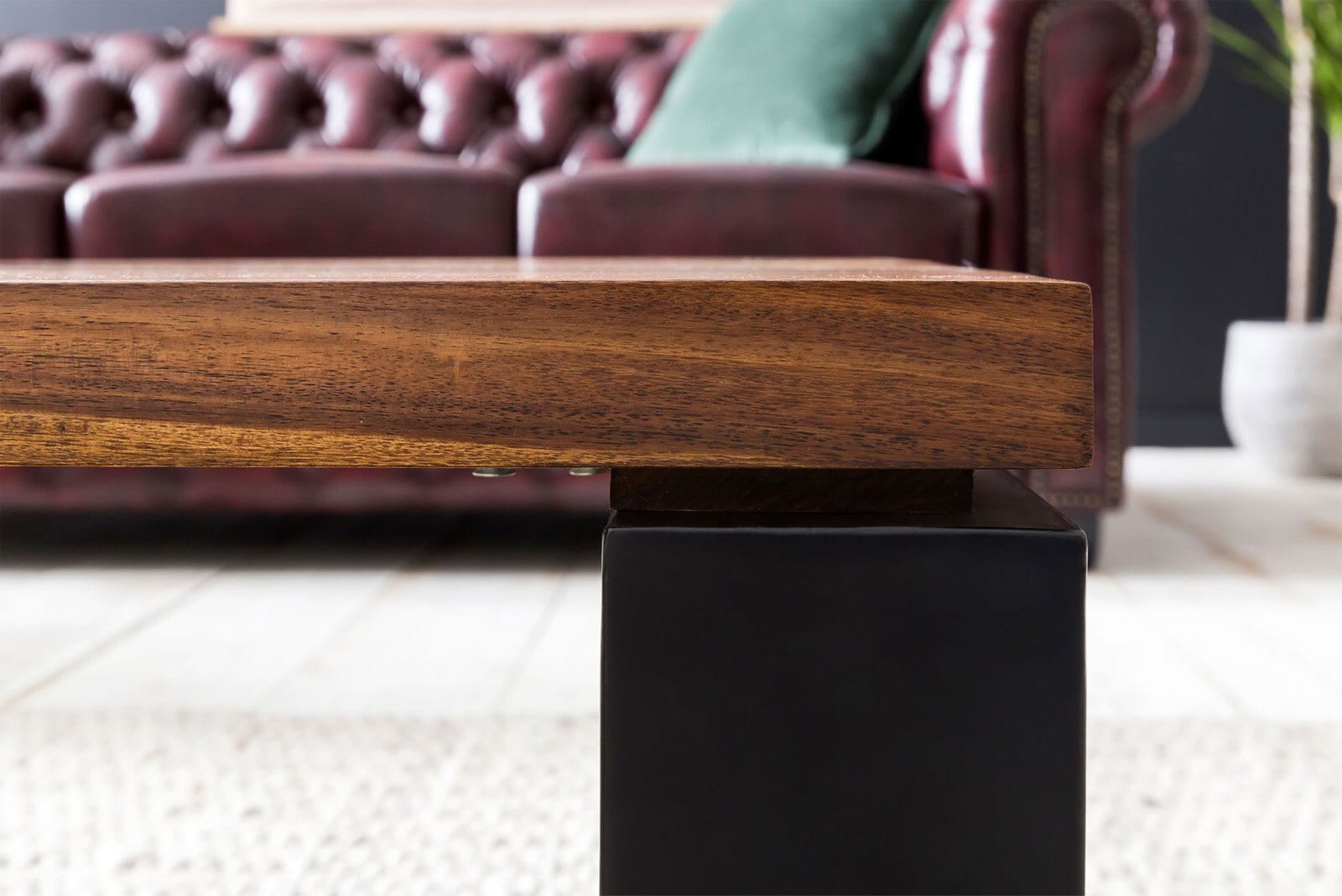 Couchtisch 115 x 60 cm braun/ schwarz