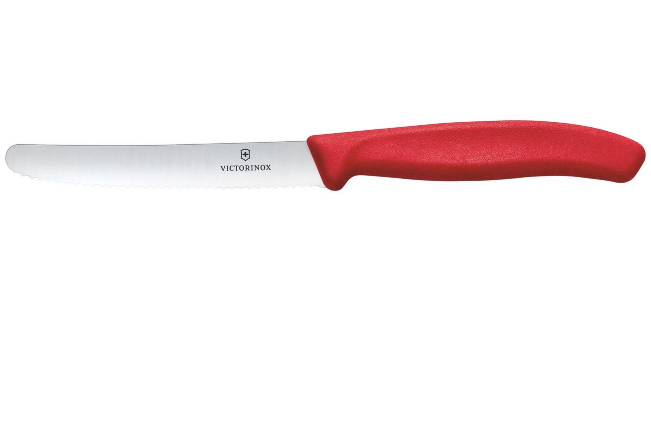 Victorinox Swiss Classic 6.7831.C1 Tomato & Table Knife, Wavy, Red, tomatenmes