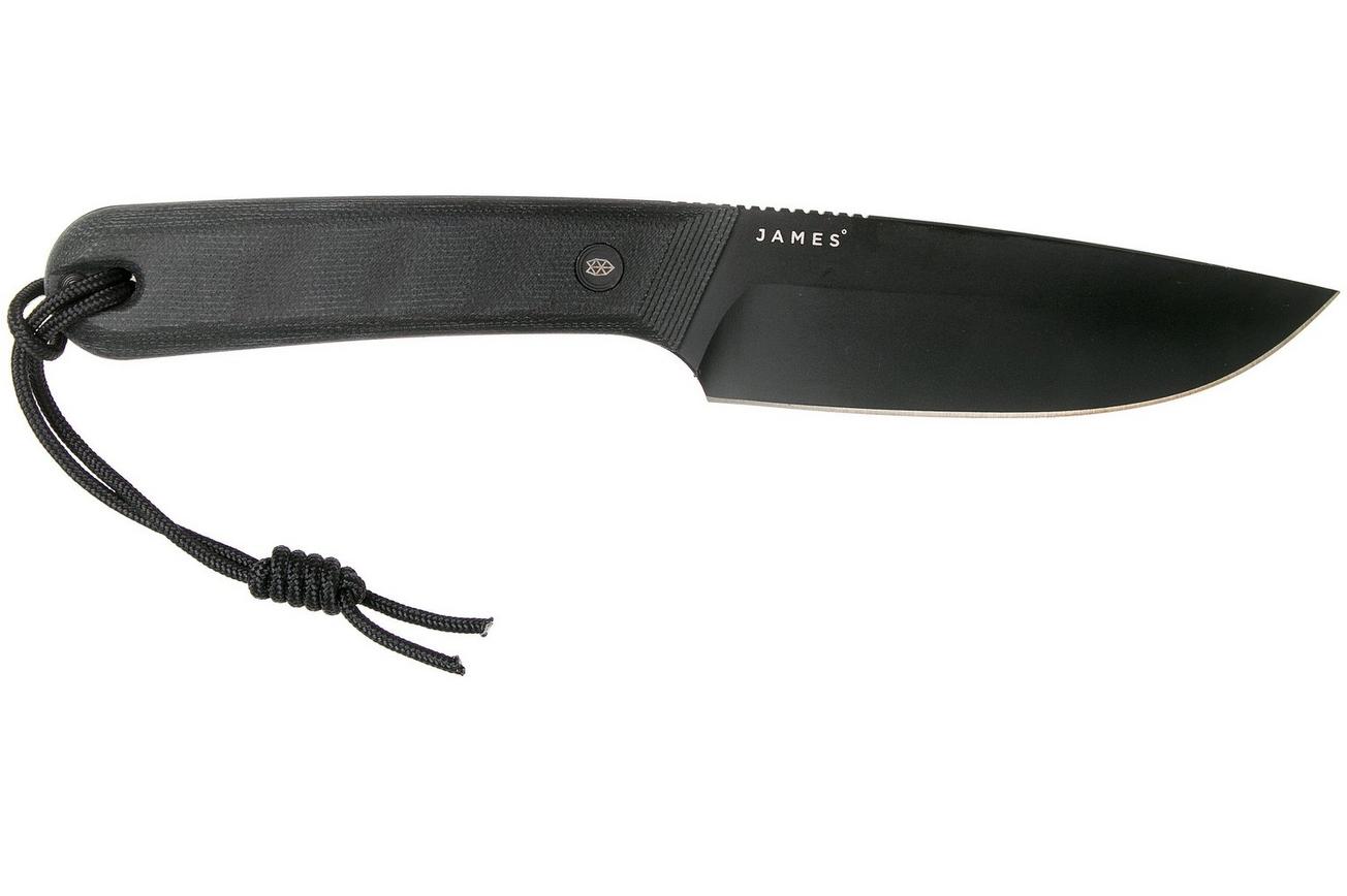 The James Brand The Hell Gap black   black micarta vaststaand mes