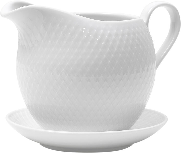 Lyngby Porcelæn Rhombe Saucekande 67 cl hvid porcelæn Hvid