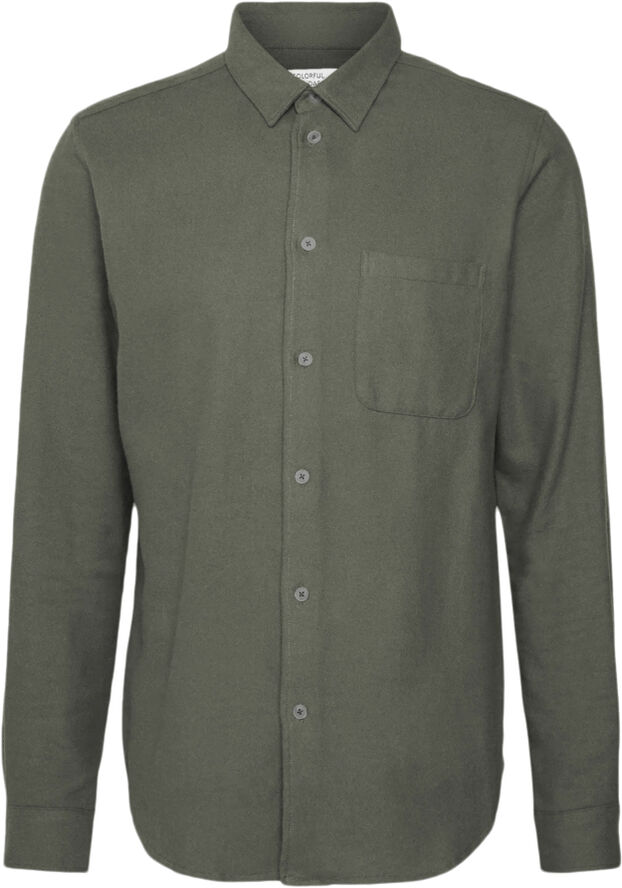 Colorful Standard Organic Flannel Shirt Dusty olive
