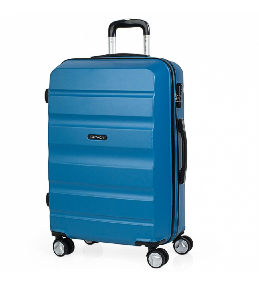 Mala de viagem rígida ITACA com 4 rodas T71660 Azul - 61 x 44 x 26 cm -