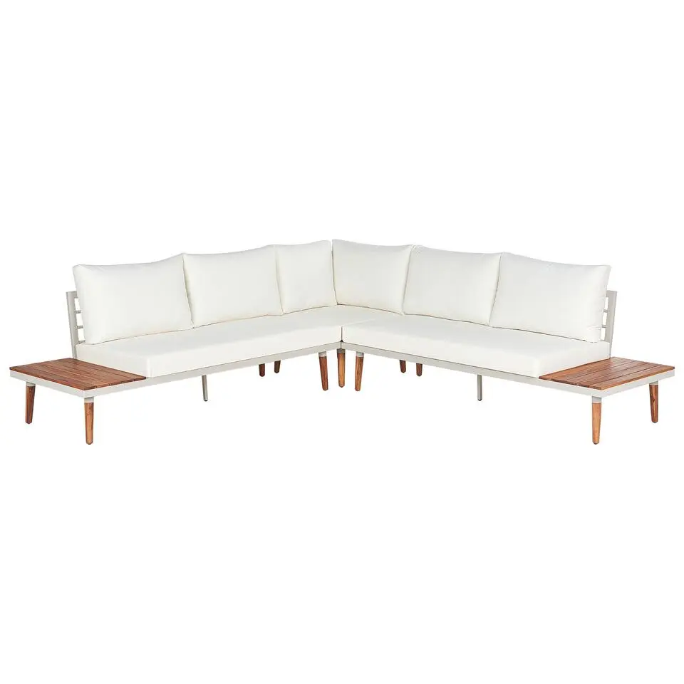 CORATO - Loungeset voor 5 - Wit - Acaciahout