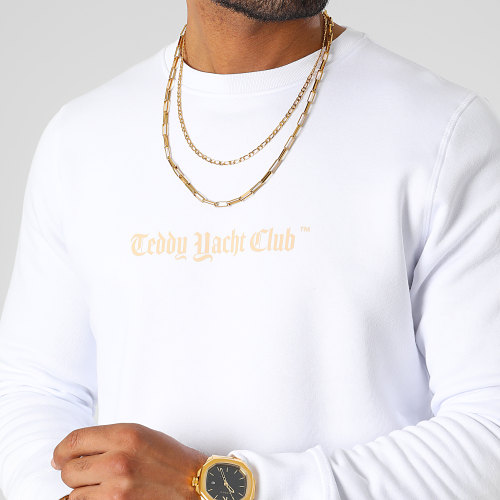 Sweat Crewneck Smiley Bear Blanc Beige