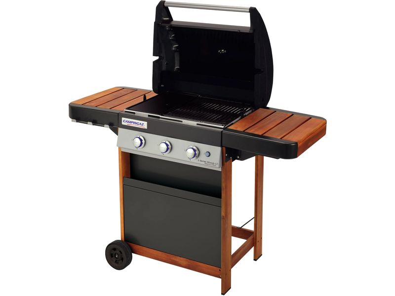 Campingaz Gasgrill 3 Series Woody LD Grill mit Rohrbrenner aus Edelstahl