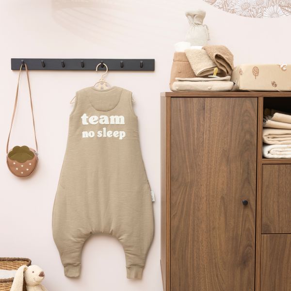 Meyco Slub Team No Sleep Jumper Slaapzak - 80 cm - Taupe / Off White