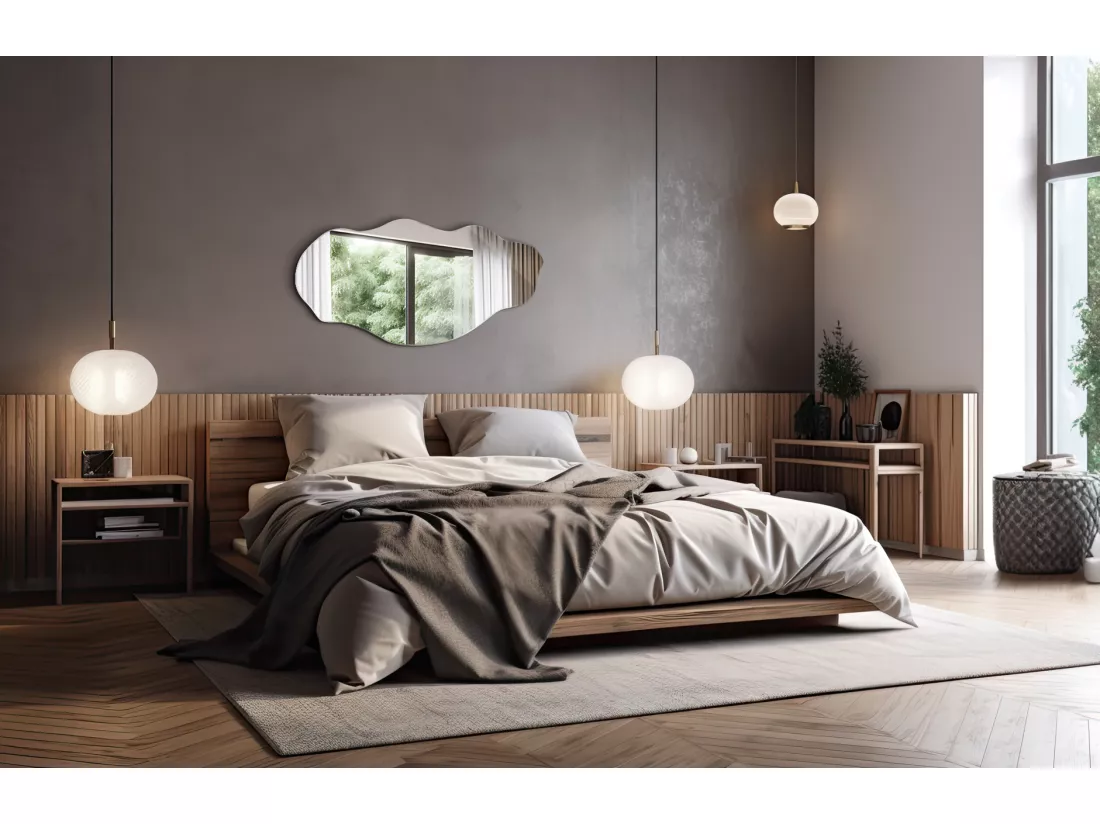 Miroir mural décoratif - Irrégulier - pour la chambre, le salon - 40 cm x 80 cm