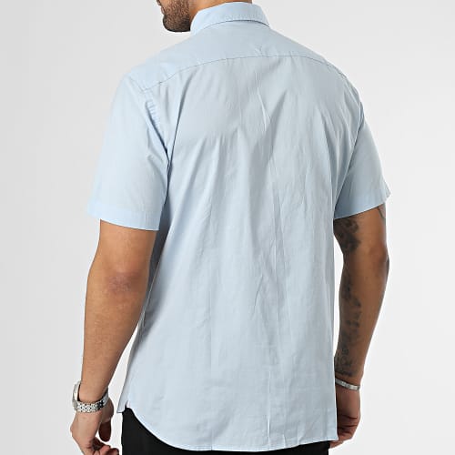 Chemise Manches Courtes Flex Poplin 1382 Bleu Clair