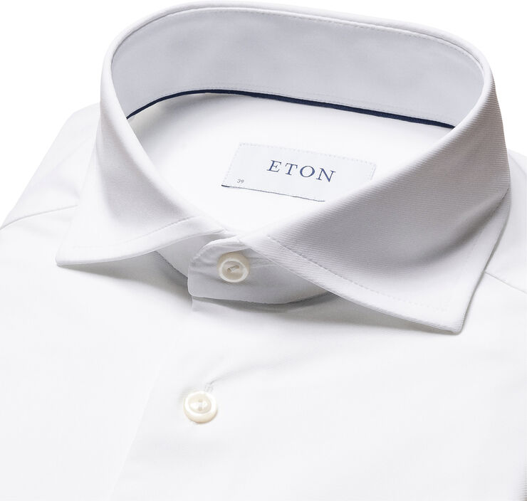 ETON White Four-Way Stretch Shirt - Slim Fit Hvid