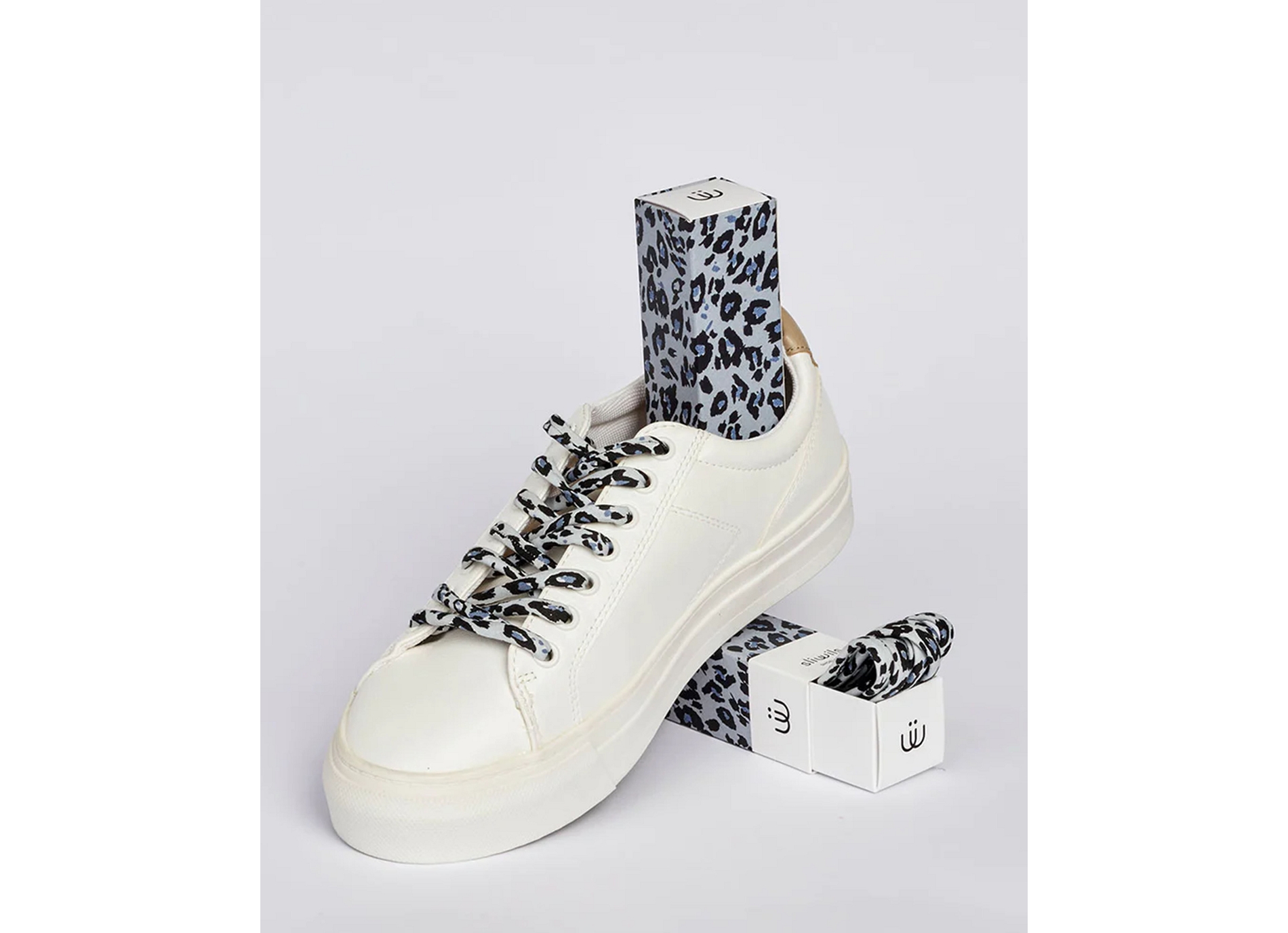 Lacets savage blanc léopard