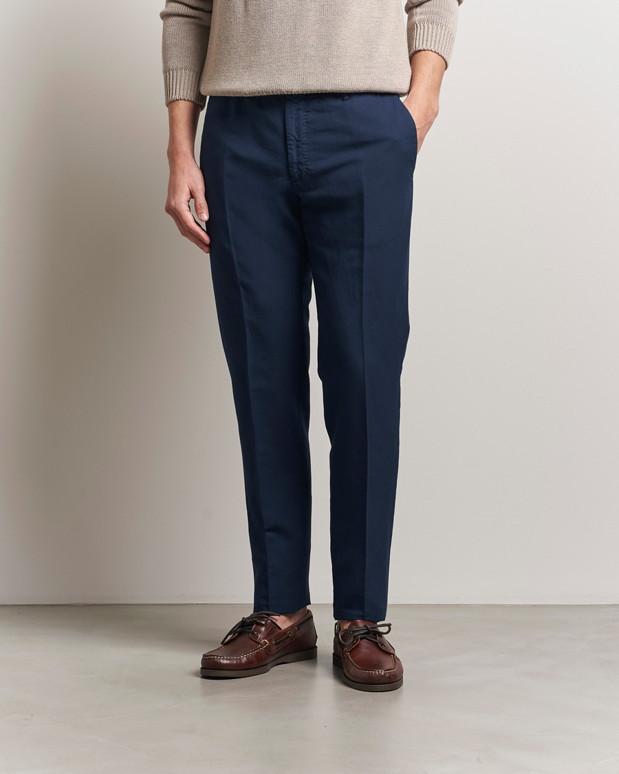 Incotex Slim Fit Chinolino Trousers Navy
