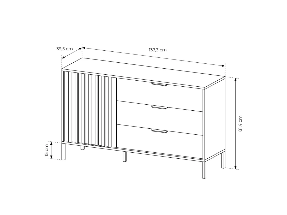 Ensemble lit coffre avec chevets 160 x 200 cm + Matelas + Commode + Armoire - Coloris : Naturel et noir - ARIADA