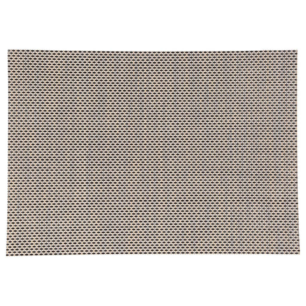 Set de table rectangulaire tressé noir et taupe 48x35cm