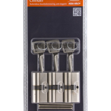 Nemef Veiligheidscilinder NF2 30/30 mm SKG 2-sterren gelijksluitend 3 stuks