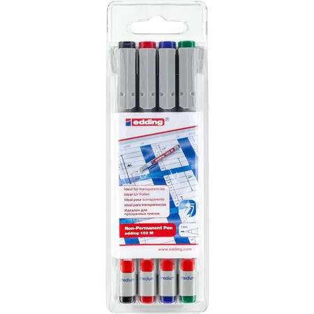 edding 152 M Folienschreiber non permanent 1mm, 4 Stück