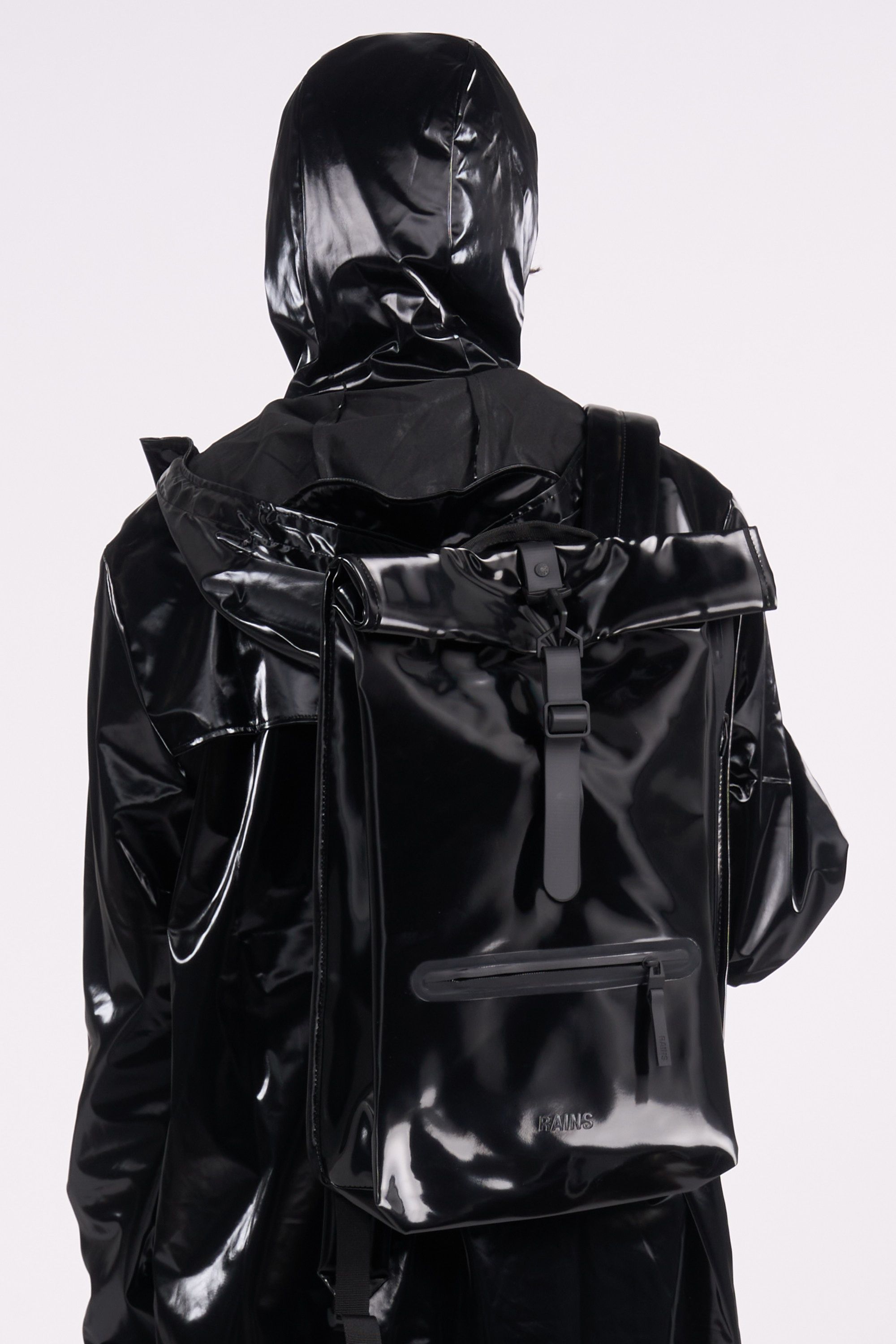 RAINS sac à dos Rolltop Rucksack W3 Noir