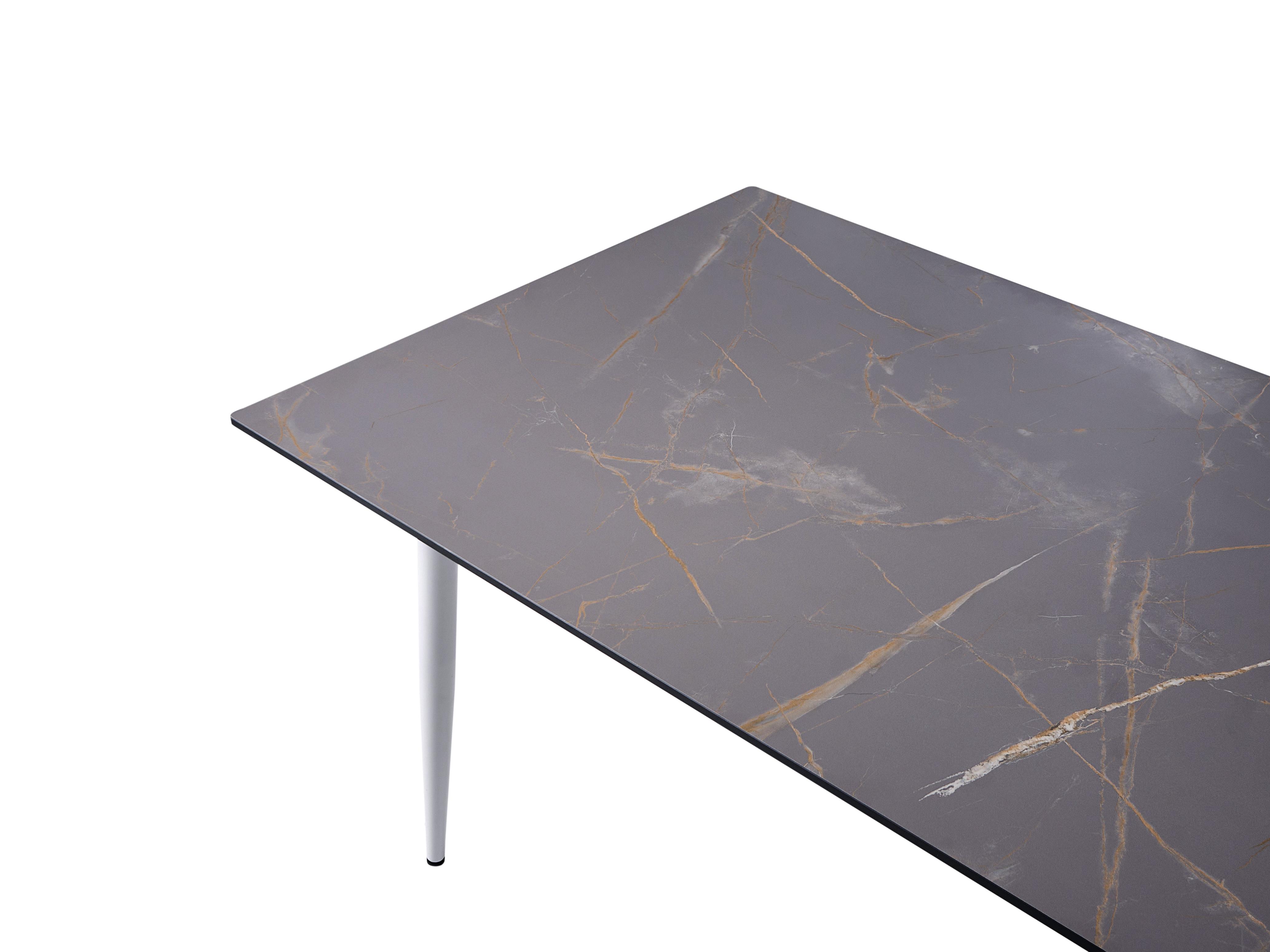 Tuin eettafel TOLENTINO 180 cm 90 cm Marmereffect Grijs marmer