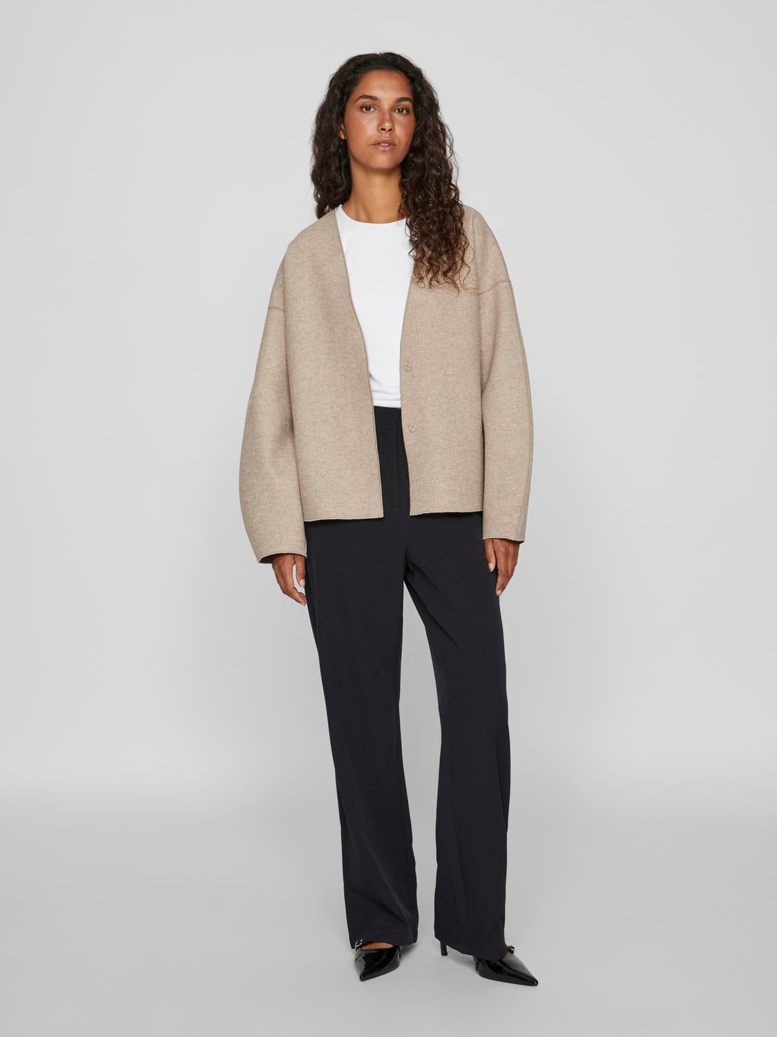 Vila  Vijuice Loose cardigan - Natural Melange