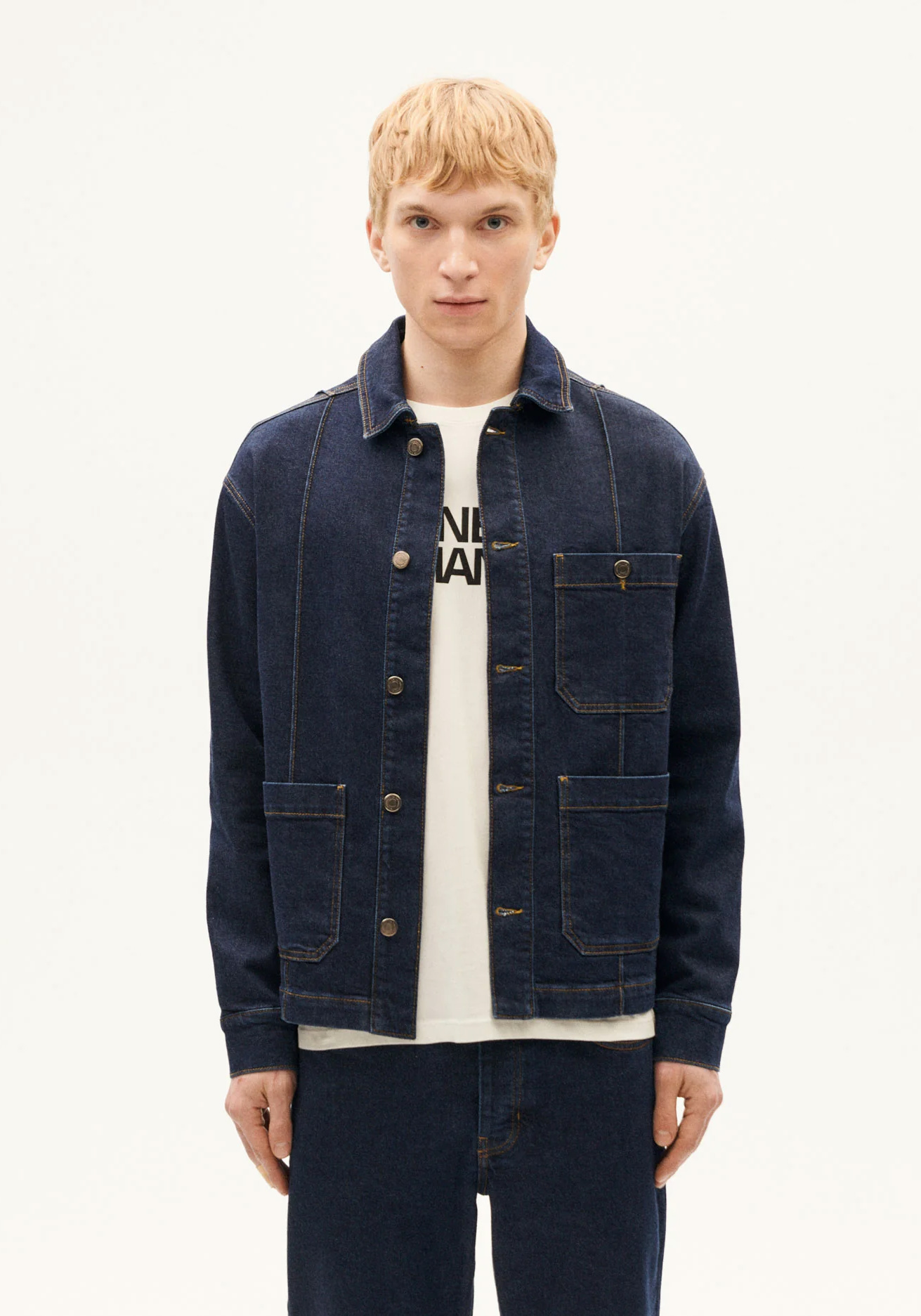 Thinking Mu Jeansjacke Gus Denim Medium Wash