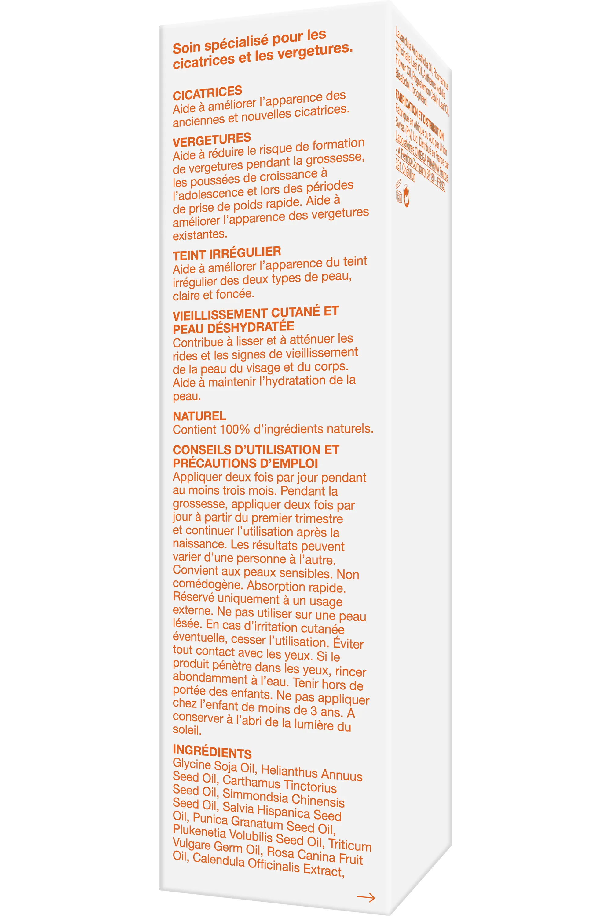 Bi Oil Huile de soin naturelle hydratante vergetures & cicatrices-125 ml