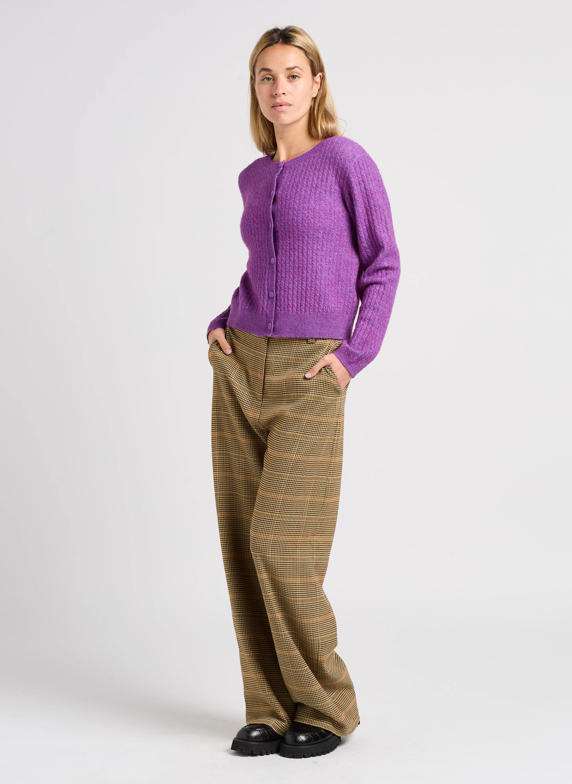 JOHN - Pantalon large imprimé | Marron