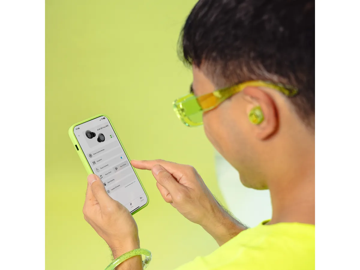 GO POP ANC Bluetooth 5.3 In-Ear Kopfhörer Headset IP55   Ladecase (IEUEBGOANCRTRAGRN124) - Neon Grün