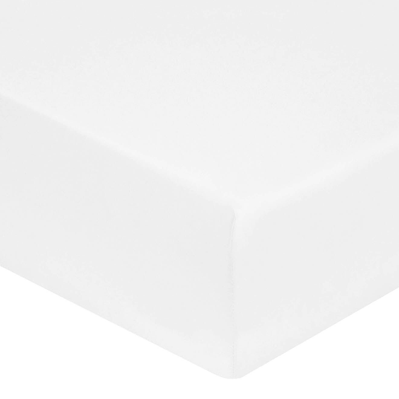 United by PDC Drap housse 100% Percale de Coton bonnet 40 cm  blanc