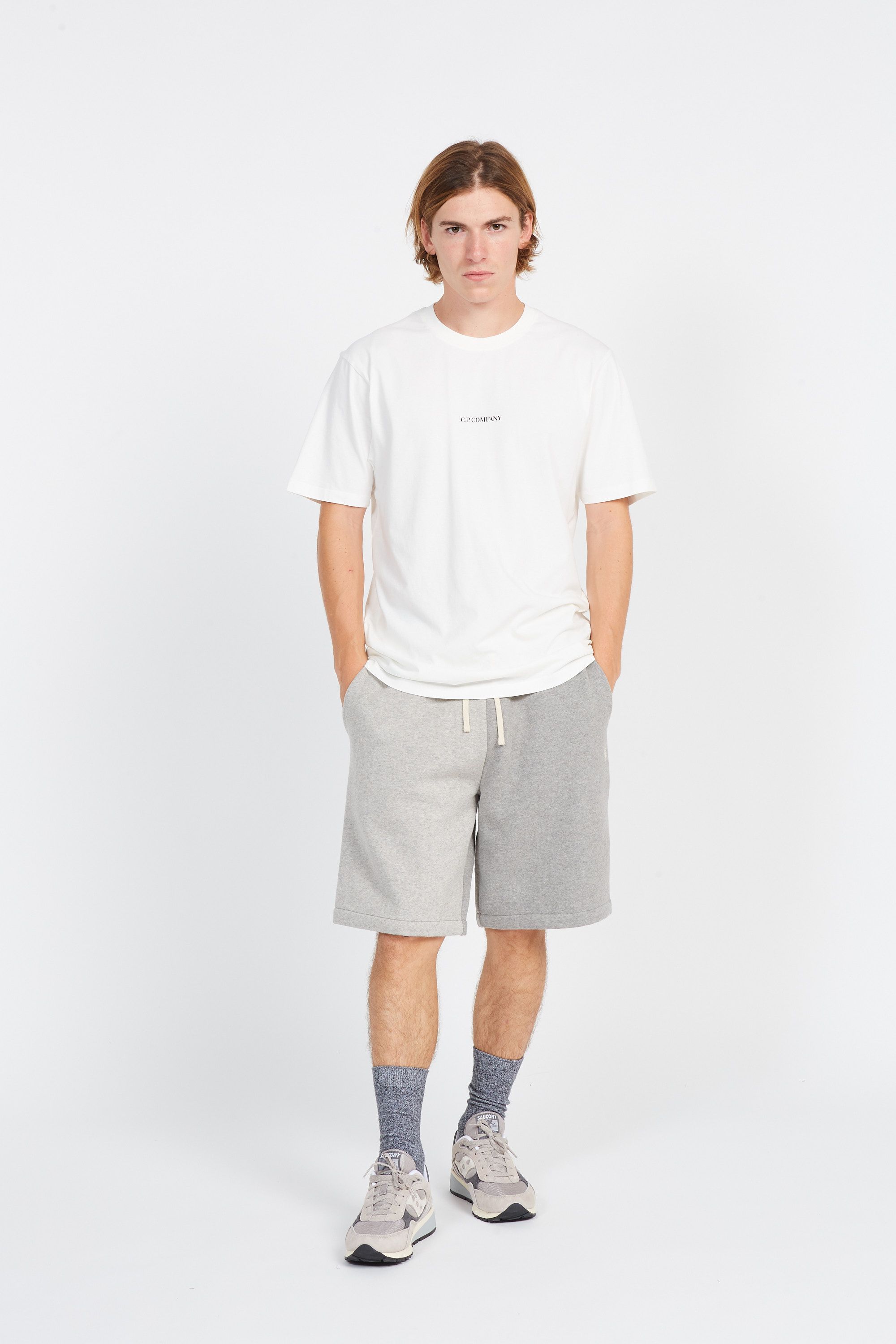 C.P. COMPANY T-shirt manches courtes 30/1 JERSEY CENTRAL LOGO T-SHIRT Blanc