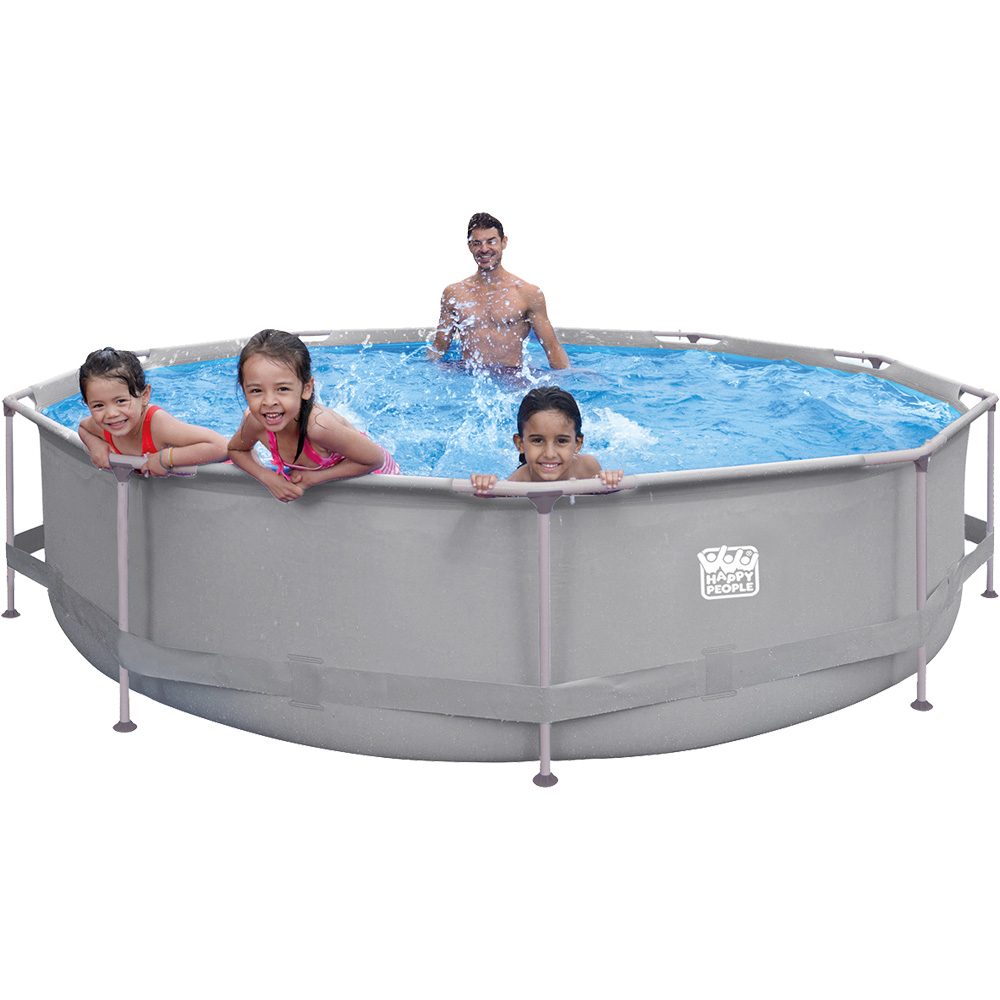 Happy People Stahlrahmenpool-Set 360x76cm grau