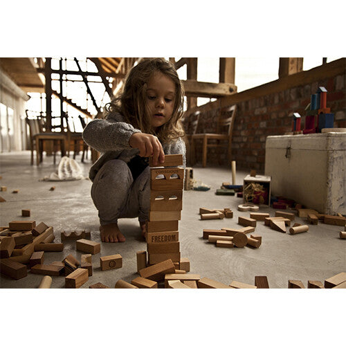 Wooden story stapelblokken - naturel - 100 st