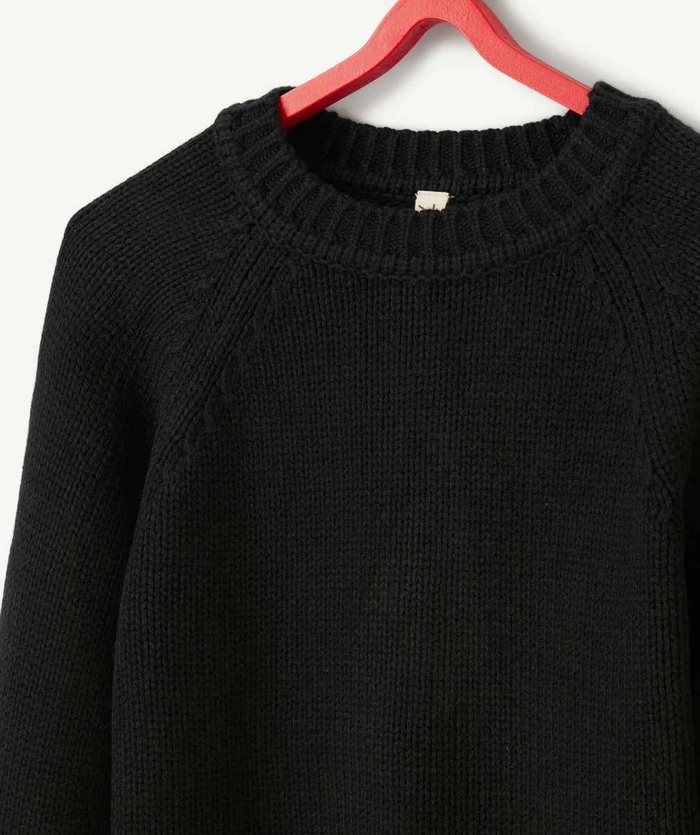 PULL TRICOT MIXTE EN FIBRES RECYCLÉES NOIR
