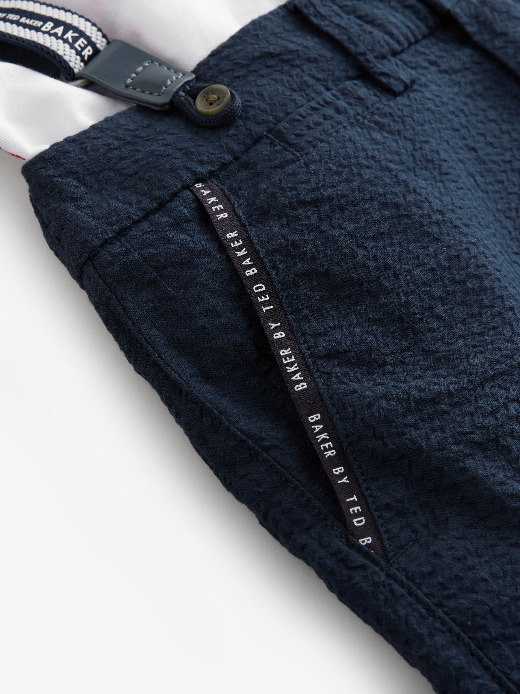 Marineblauw - Baker by Ted Baker 3 -delig set van overhemd, short en bretels