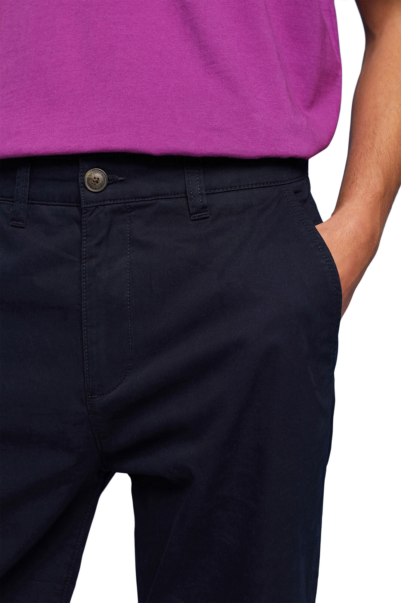 Bermuda chino 100% algodão sustentável - Azul marinho