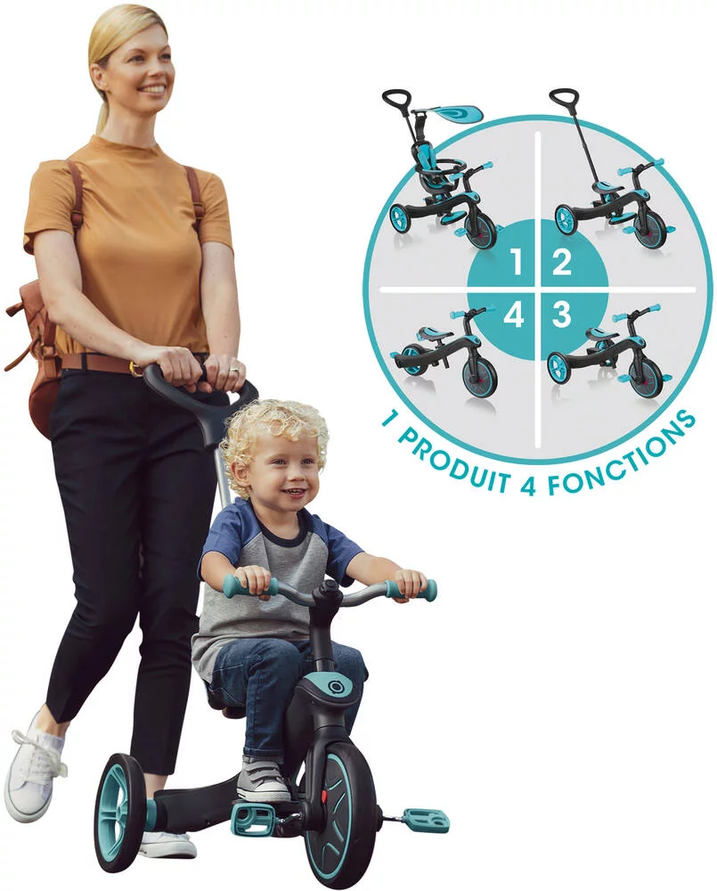 TRICYCLE EVOLUTIF EXPLORER 4 IN 1 GLOBBER - VERT MENTHE