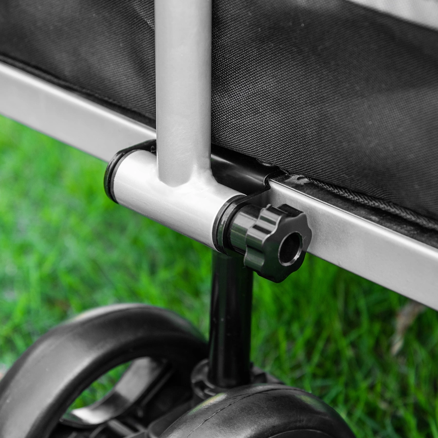 PawHut Hundeanhänger 2 in 1 Trolley schwarz, grau, silber
