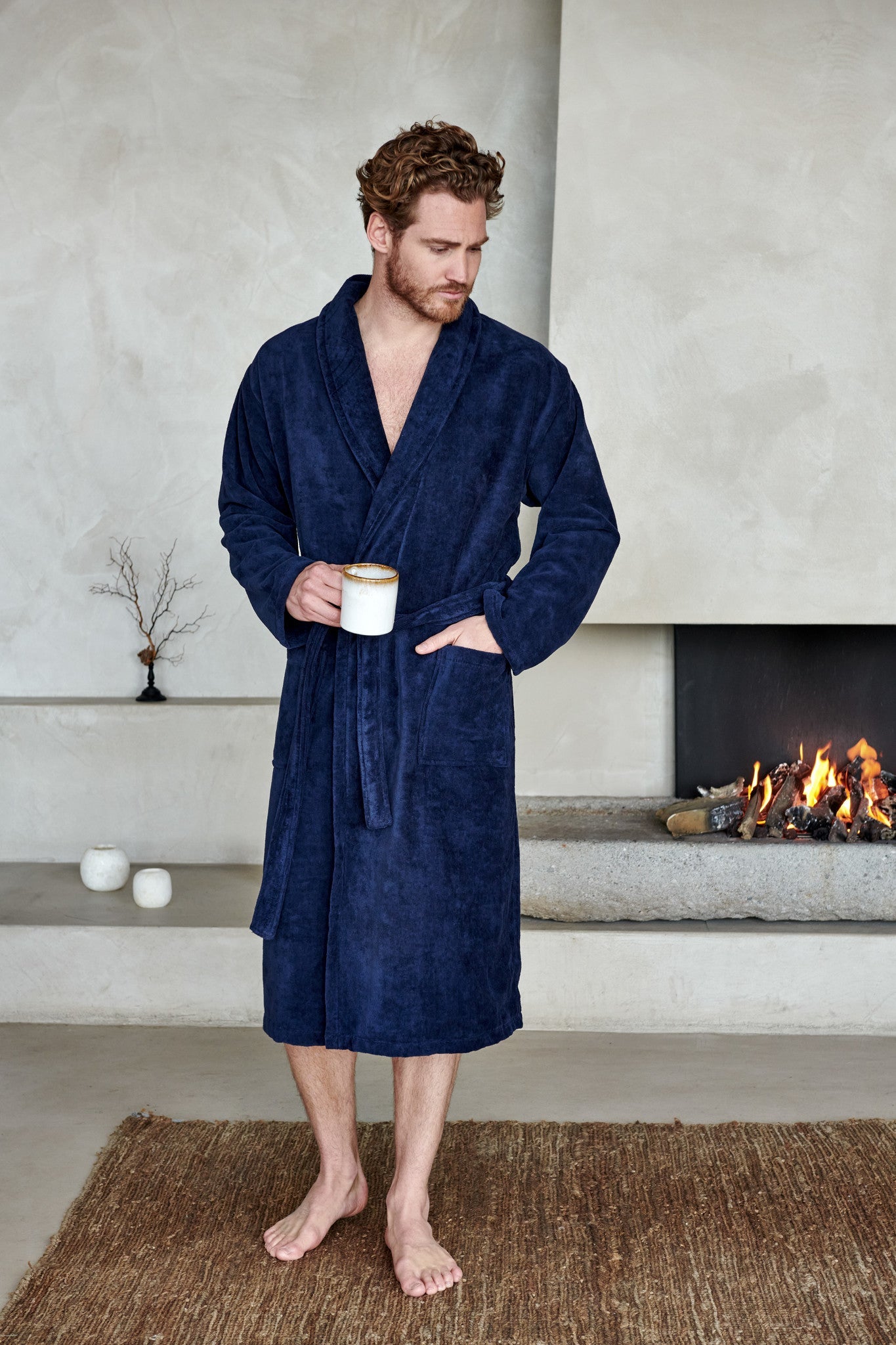 Prestige Badjas Navy | L | Blauw | Katoen