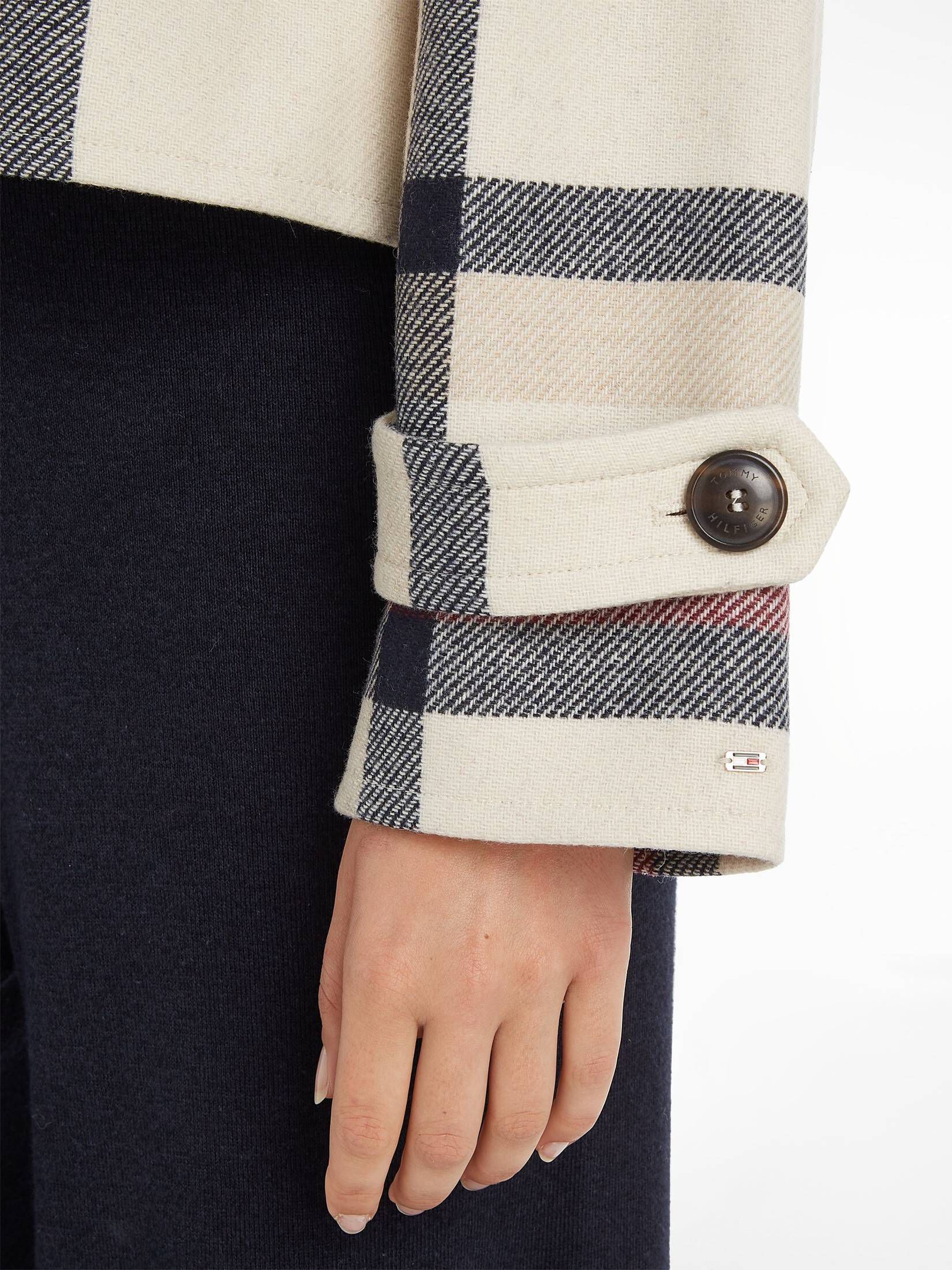 Tommy Hilfiger| Damen Wolljacke WOOL BLEND CHECK PEACOAT