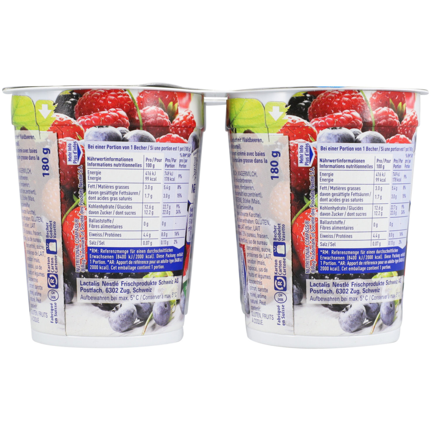 Hirz Wildberry Yogurts 4x180g -