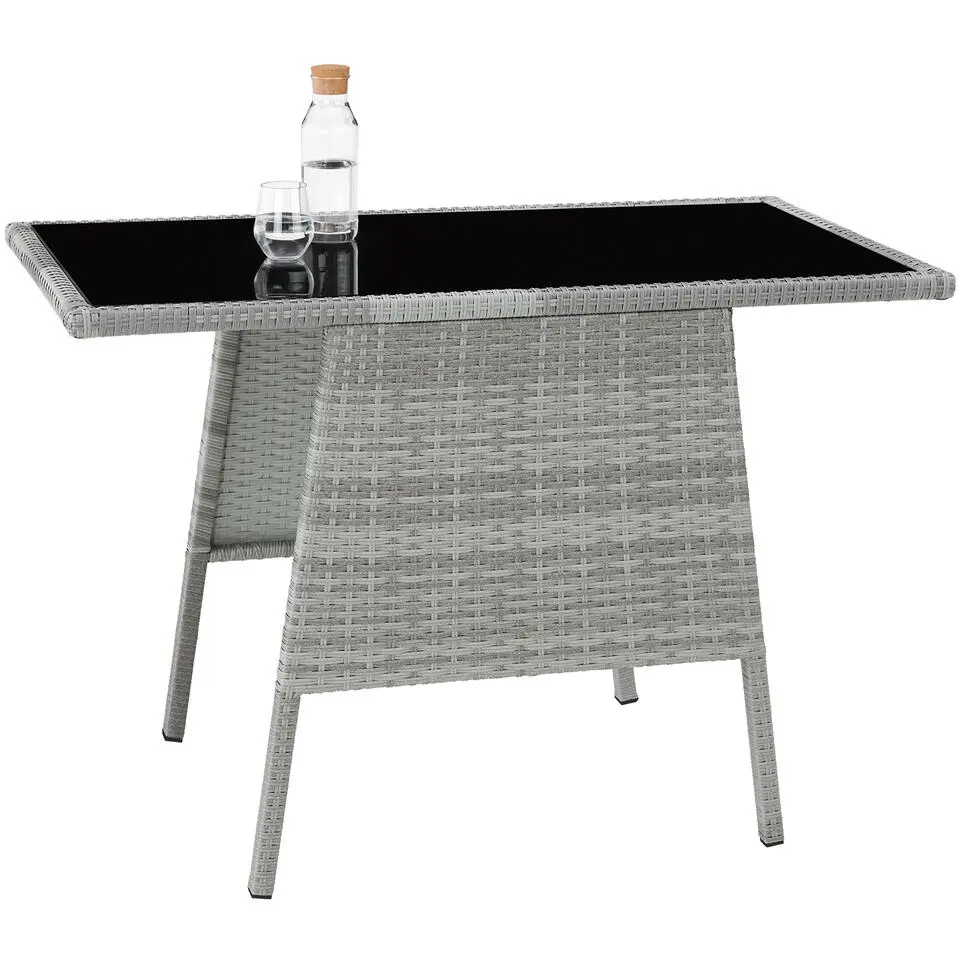 tectake Wicker tuinset Lausanne 2 1 - Lichtgrijs
